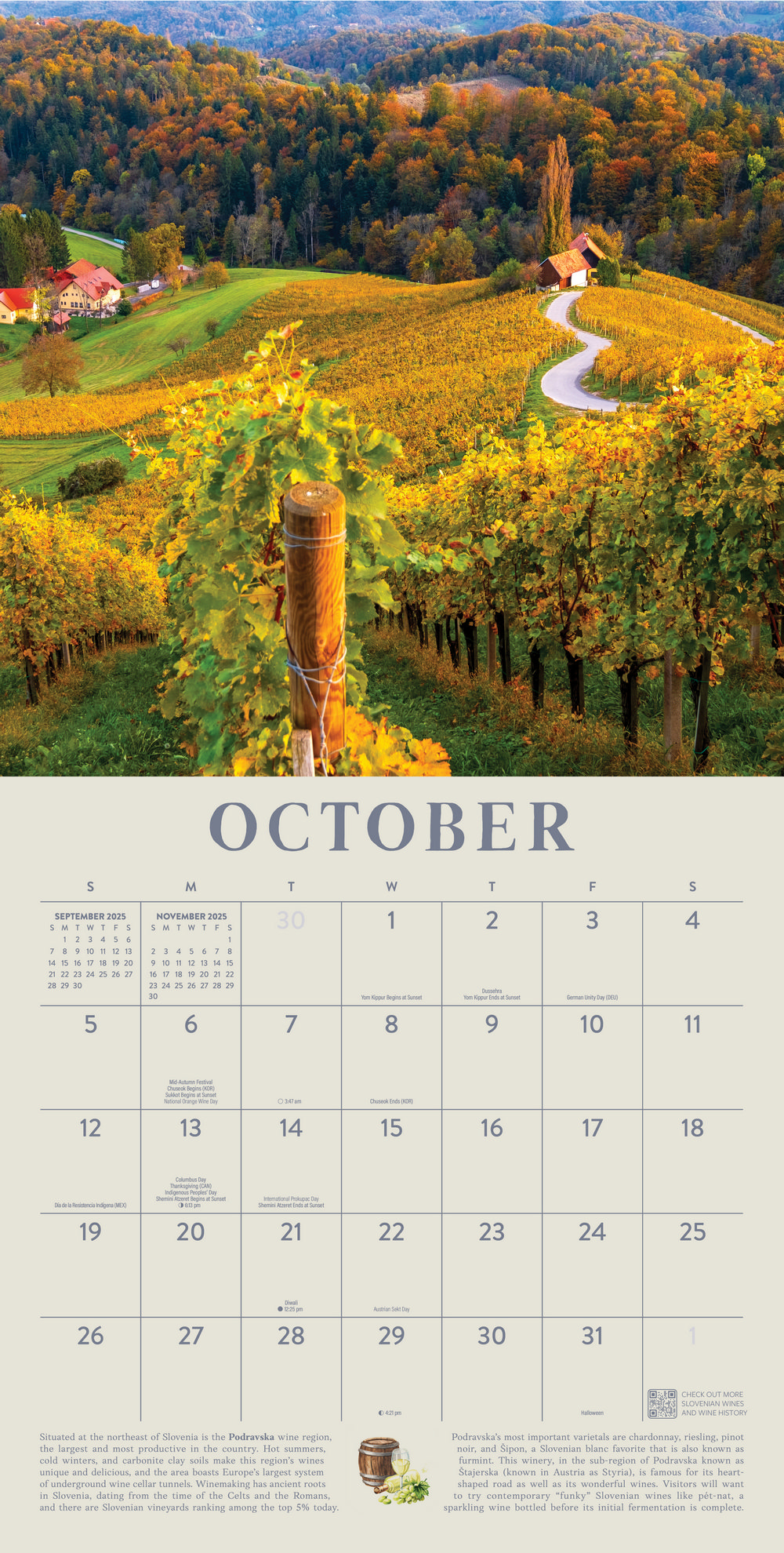 2025 Wine Country Interactive Wall Calendar regarding Vineyards 2025 Calendar Printable