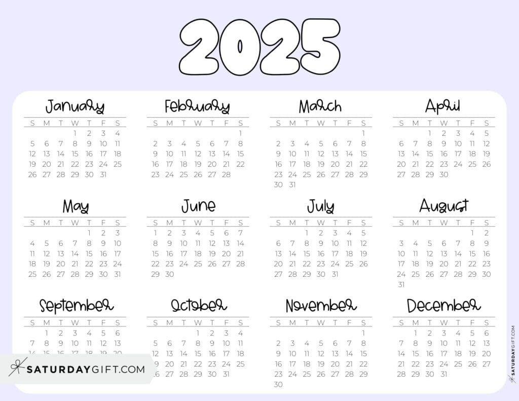 2025 Year At A Glance Calendars - 37 Cute And Free Pdfs with regard to Walk in New York City 2025 Calendar Printable