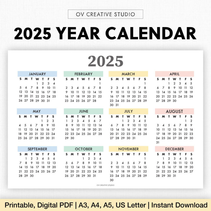 California 2025 Calendar Printable