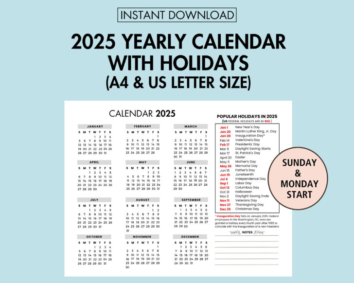 Waterfalls Special Value 2025 Calendar Printable
