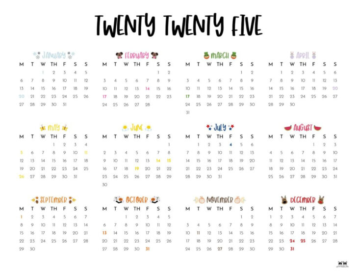 Year of Self Love 2025 Calendar Printable