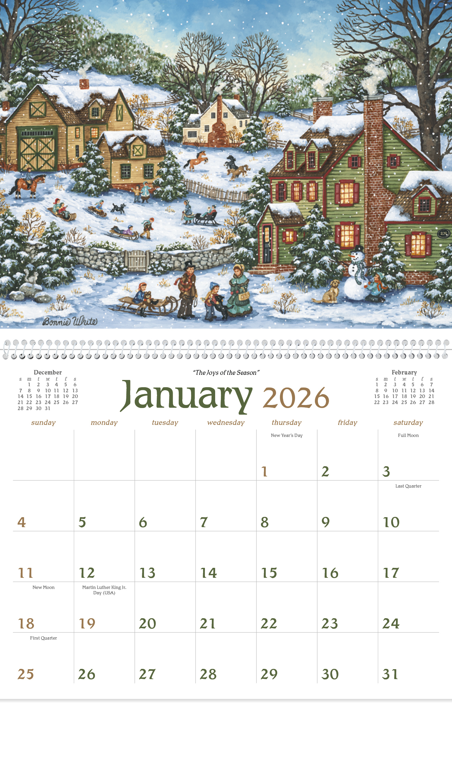 2026 Folk Artbonnie White Calendar | 11&amp;quot; X 19&amp;quot; Imprinted regarding Folk Art Bonnie White 2025 Calendar Printable