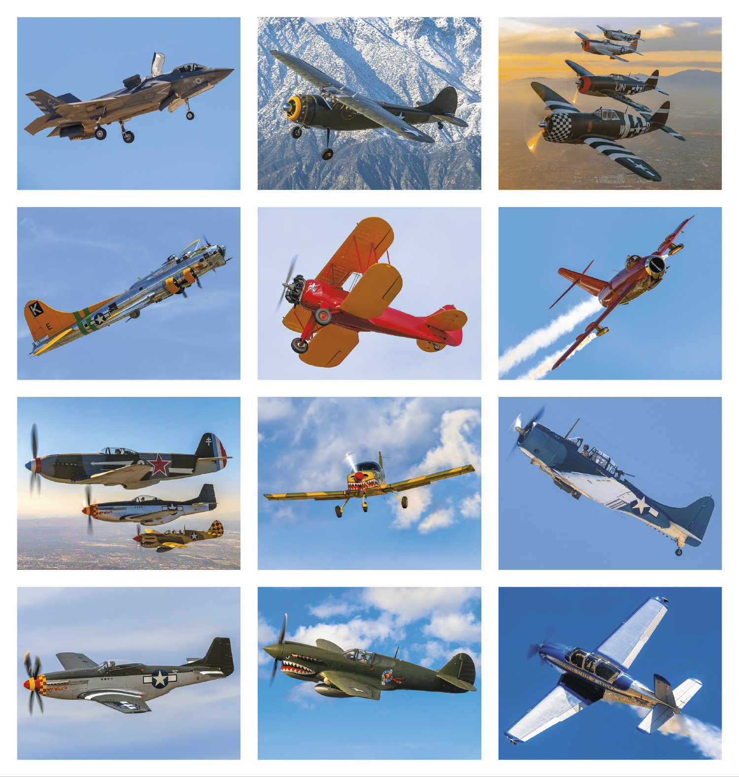 2026 Planes Calendar | 11&amp;quot; X 19&amp;quot; Imprinted Spiral Bound; Drop Ad in Wwii Military Aircraft 2025 Calendar Printable