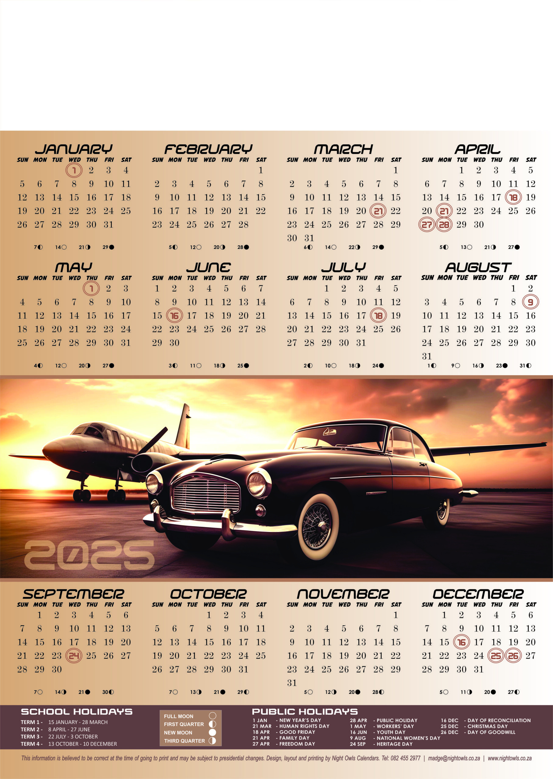 A2 Calendars 2025 Car | Night Owls inside Classic Cars 2025 Calendar Printable