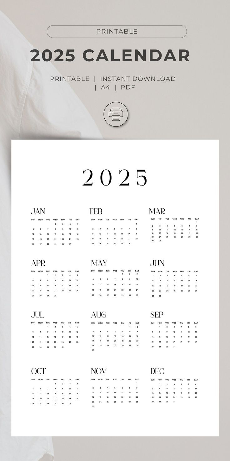 A4 2025 Calendar Printable With Year Overview And Sunday Start with regard to Diablo 4 2025 Calendar Printable