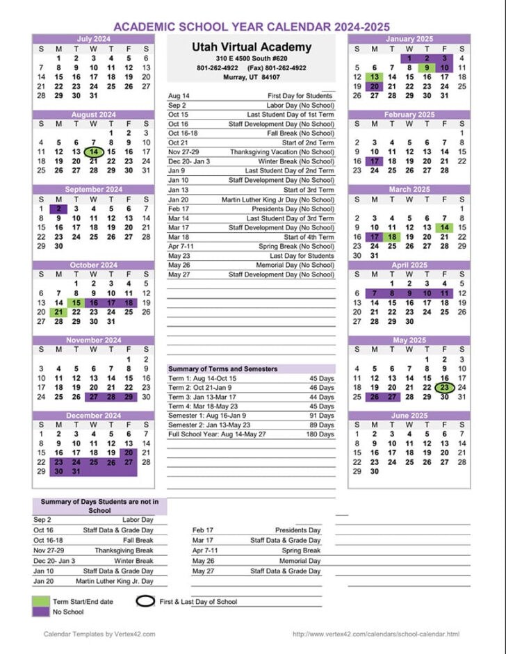 Utah 2025 Calendar  Printable
