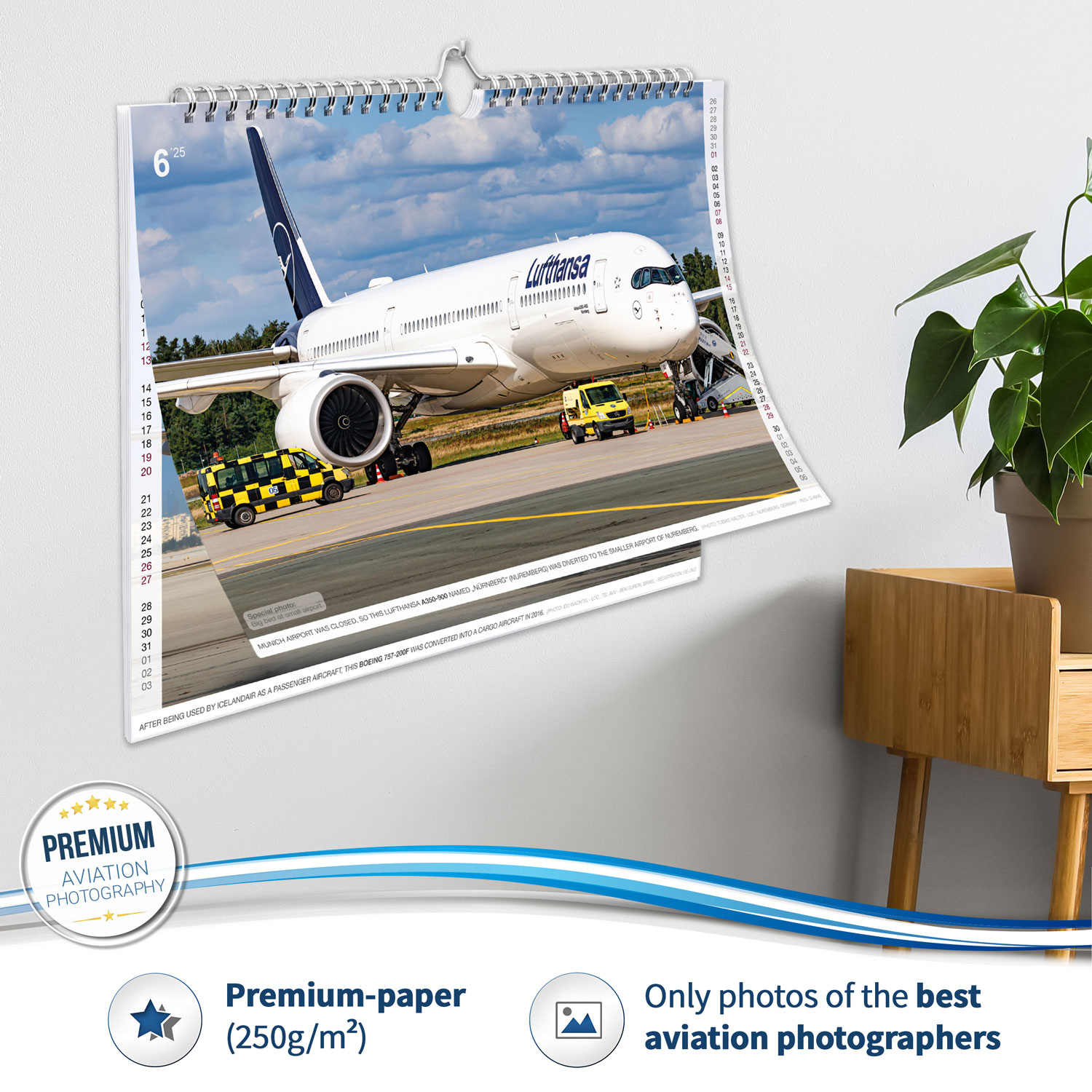 Aircraft Calendar Civil Aviation 2025. Airplane Wall Calendar Wall for Flight Modern Commercial Airliners 2025 Calendar Printable