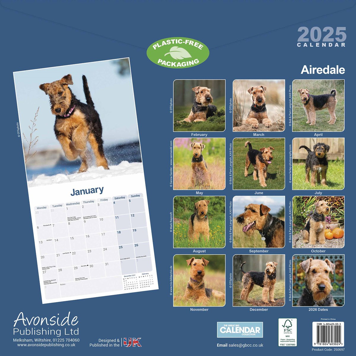 Airedale Terrier Calendar 2025 for Just Airedale Terriers 2025 Calendar Printable