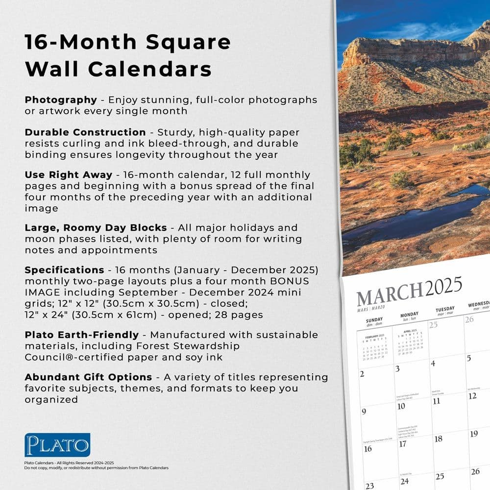 Americas National Parks Plato Foil 2025 Wall Calendar - Calendars within Americas National Parks Plato Foil 2025 Calendar Printable