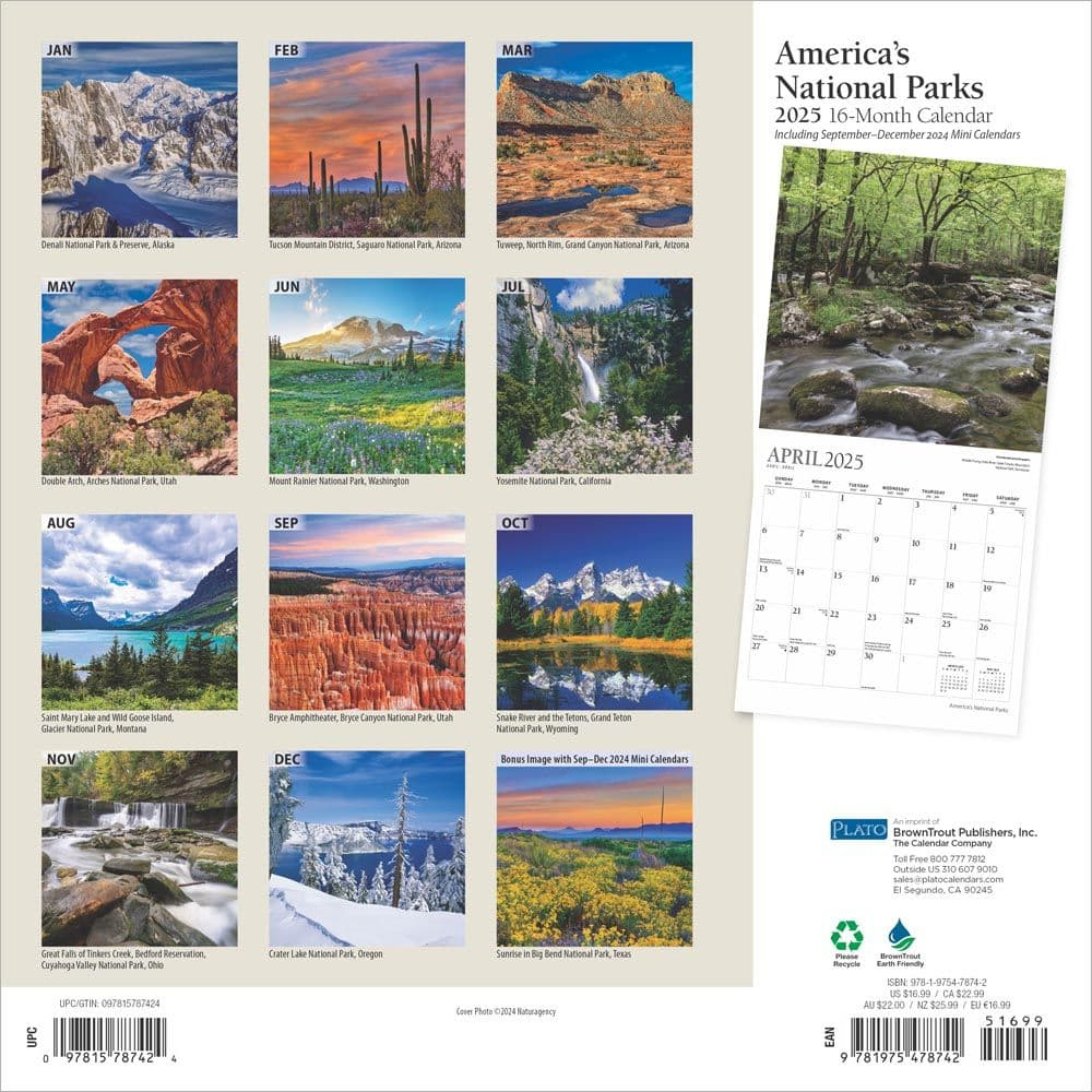 Americas National Parks Plato Foil 2025 Wall Calendar - Calendars within Americas National Parks Plato Foil 2025 Calendar Printable