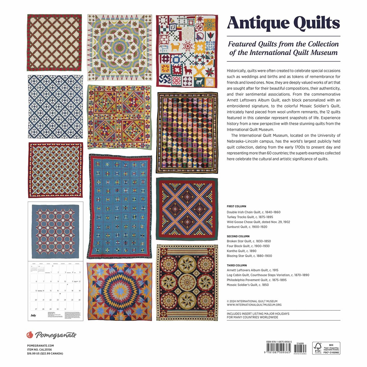 Antique Quilts Calendar 2025 within Quilts Antique 2025 Calendar Printable
