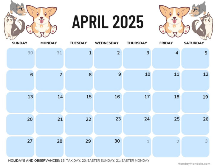 Baby Animals 2025 Calendar  Printable