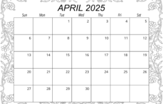 April 2025 Calendar (Free Printable) – Free Printables, Monograms inside Songbirds Square 2025 Calendar Printable