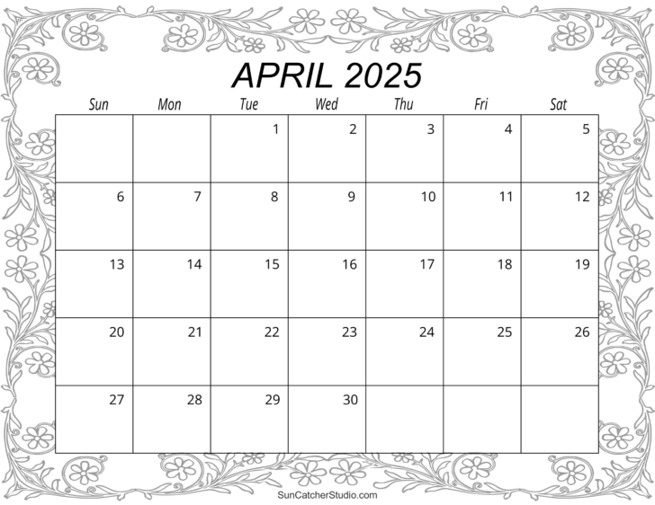 Songbirds Square 2025 Calendar Printable