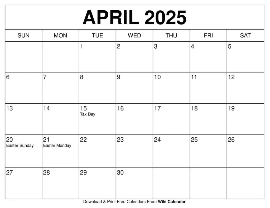 April 2025 Calendar - Printable Templates &amp;amp; More within Just Goldens 2025 Calendar Printable
