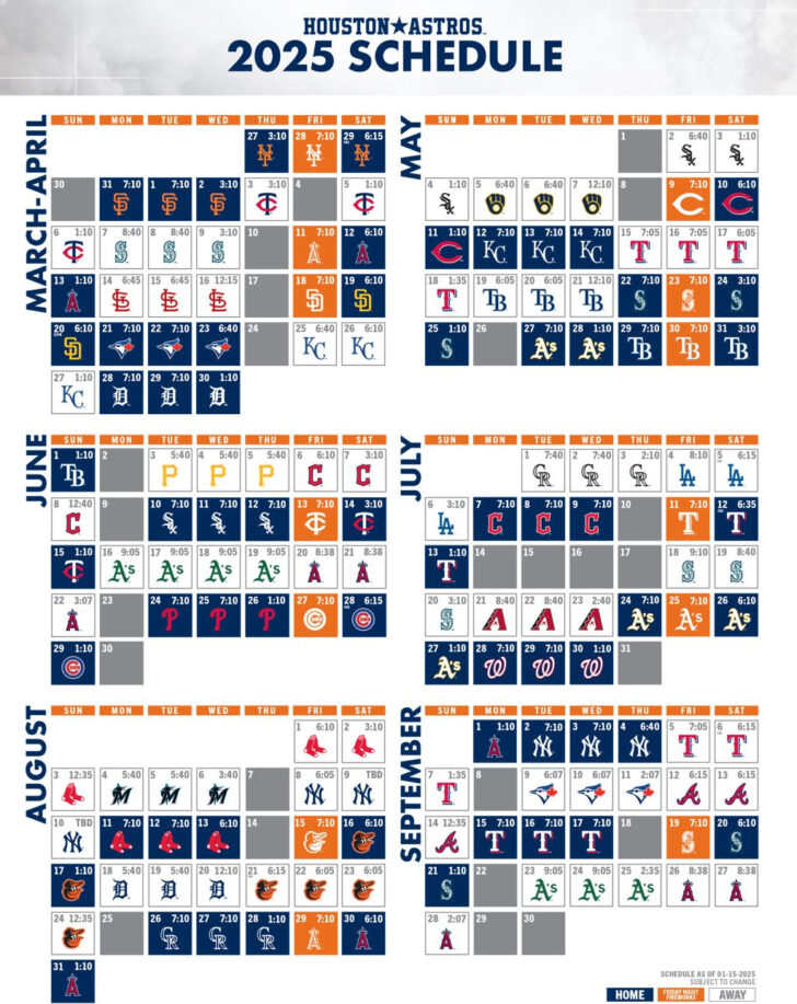 MLB Atlanta Braves 2025 Calendar Printable