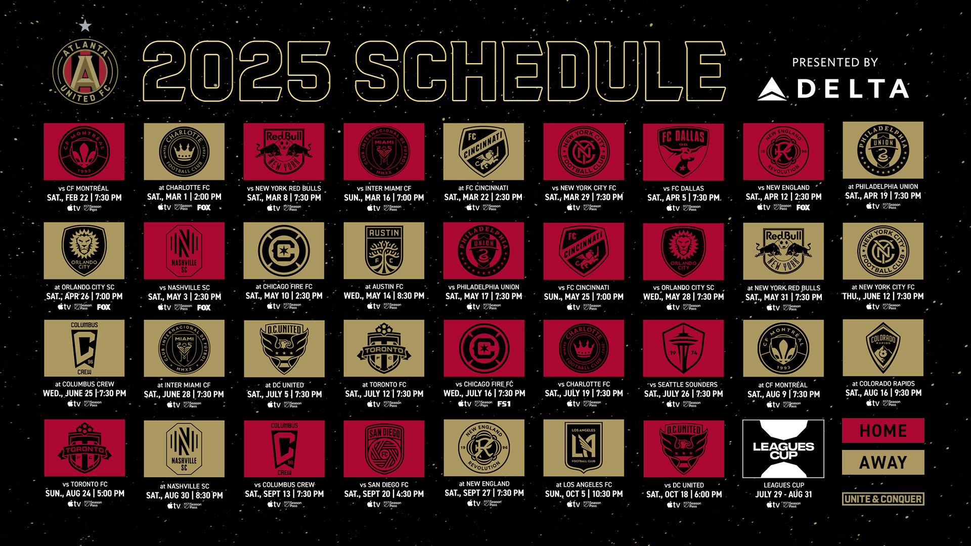 Atlanta United 2025 Major League Soccer Regular Season Schedule intended for MLS Atlanta United 2025 Calendar Printable
