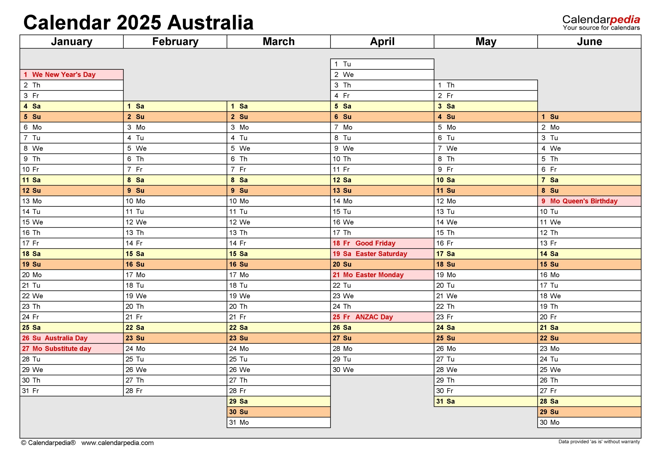 Australia Calendar 2025 - Free Printable Pdf Templates pertaining to Australia 2025 Calendar Printable