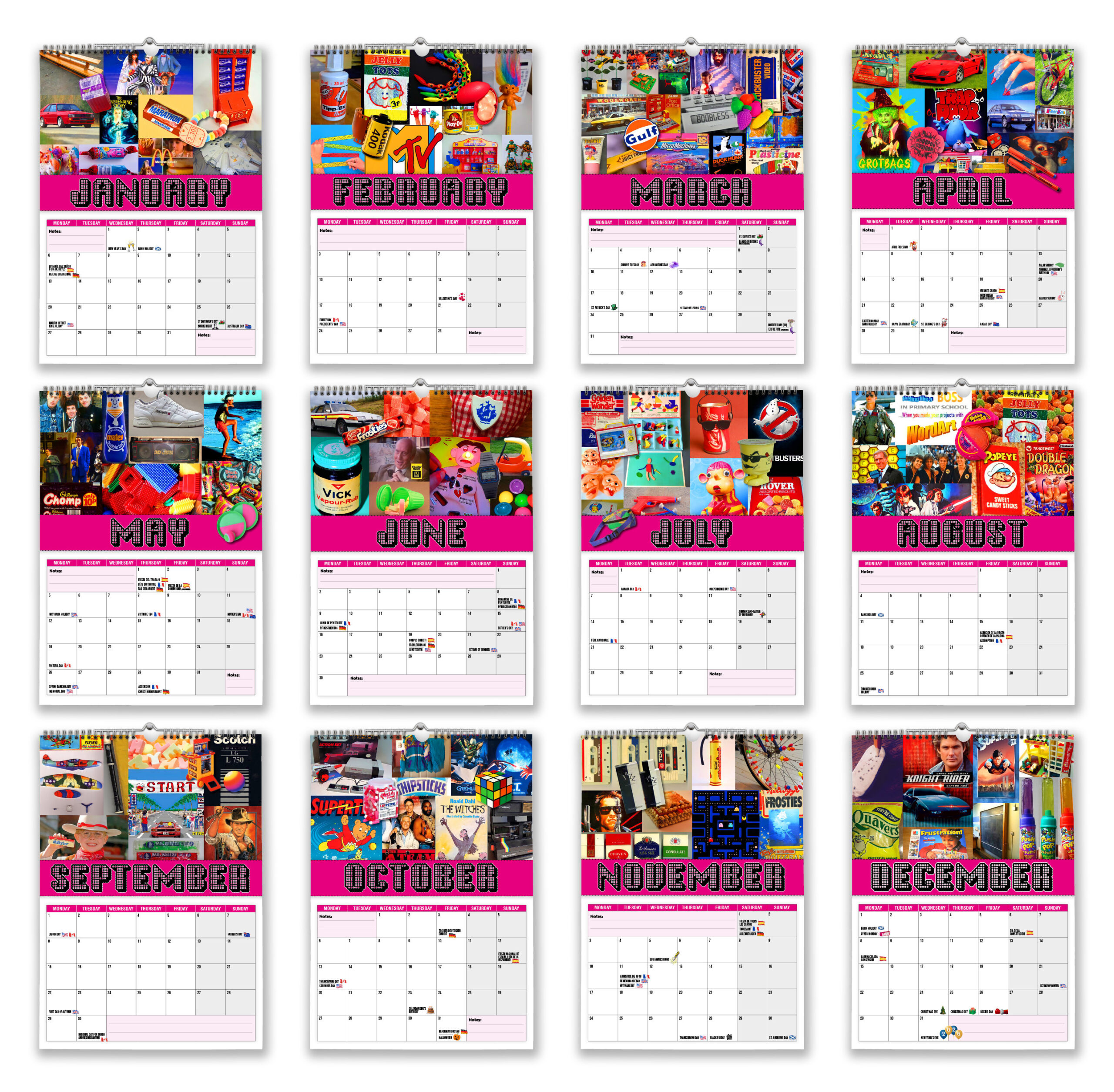 Back To The 80&amp;#039;S - 2025 Wall Calendar - Nostalgic / Quirky for 80s Flashback 2025 Calendar Printable