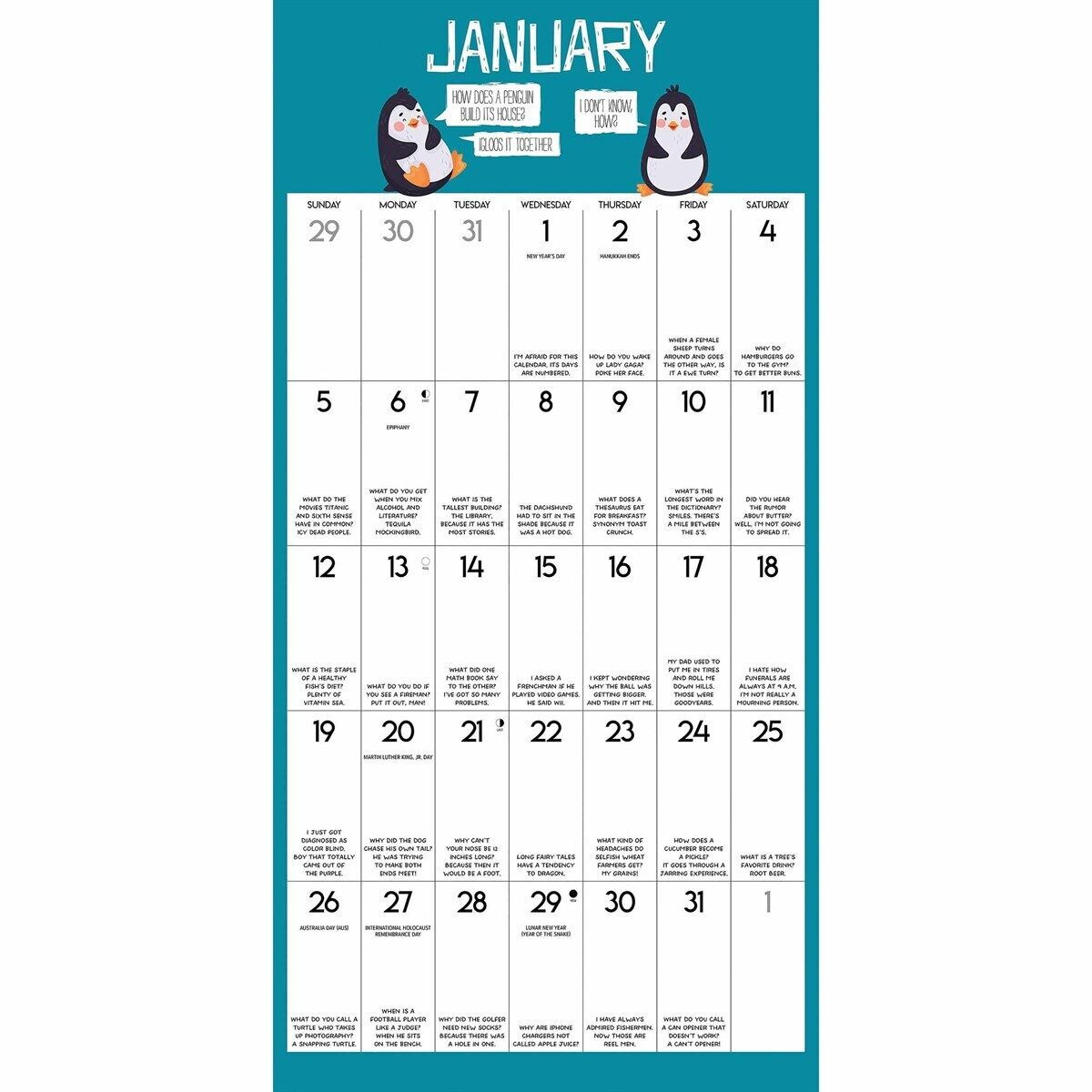 Bad Dad Jokes Calendar 2025 - Humour - Month To View with regard to Stupidest Things Ever Said 2025 Calendar Printable