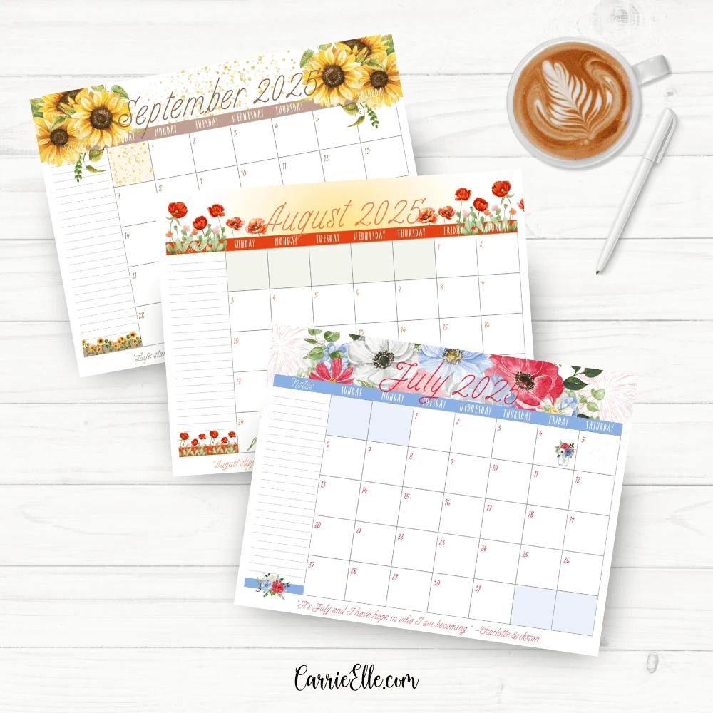 Be Ready To Bloom With Your Free Printable 2025 Floral Calendar regarding Virginia Places 2025 Calendar Printable