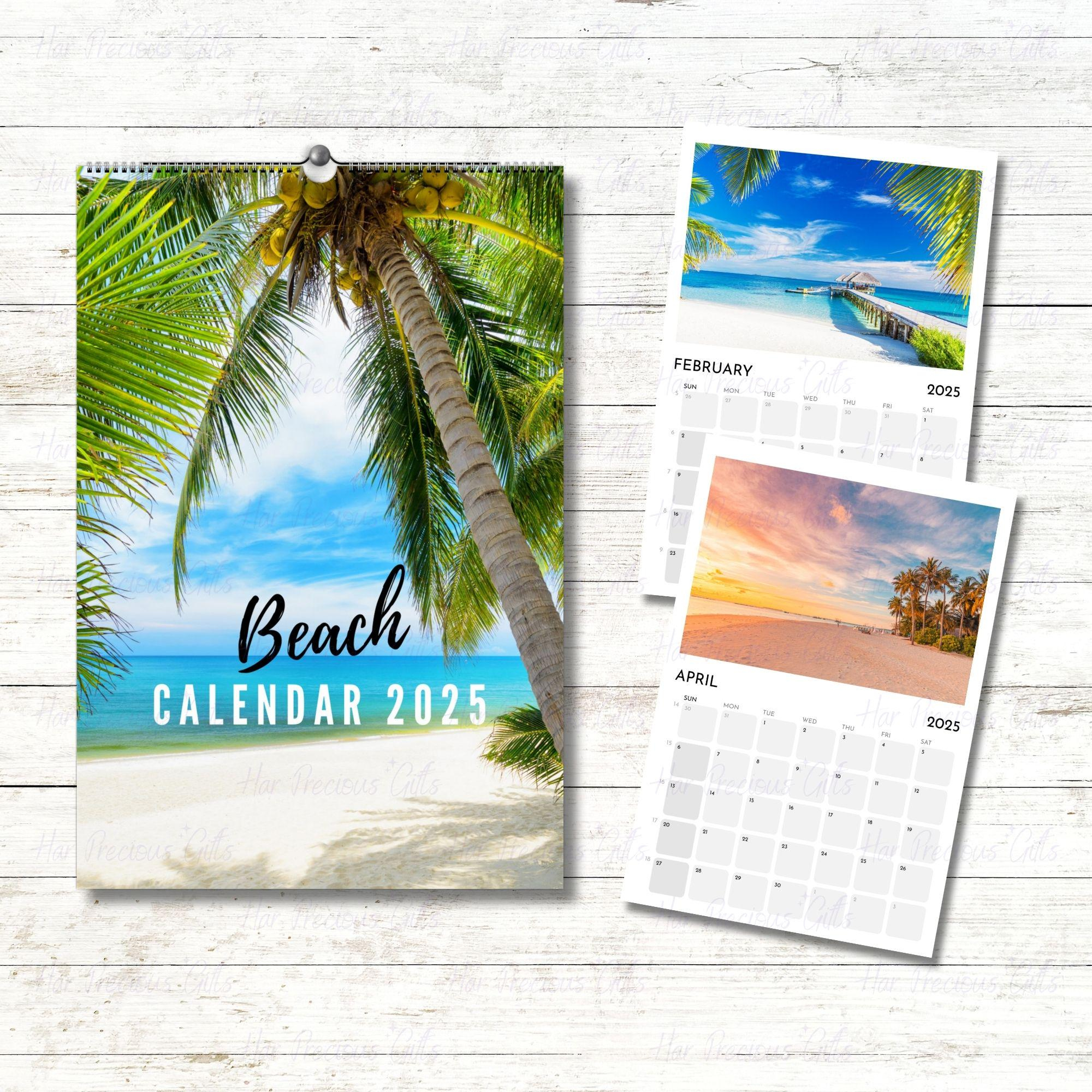 Beach Calendar 2025, 12 Premium Beach Photos Inside, Calendar 2025, Wall Calendar 2025, Beach Wall Calendar within Beaches Panoramic 2025 Calendar Printable
