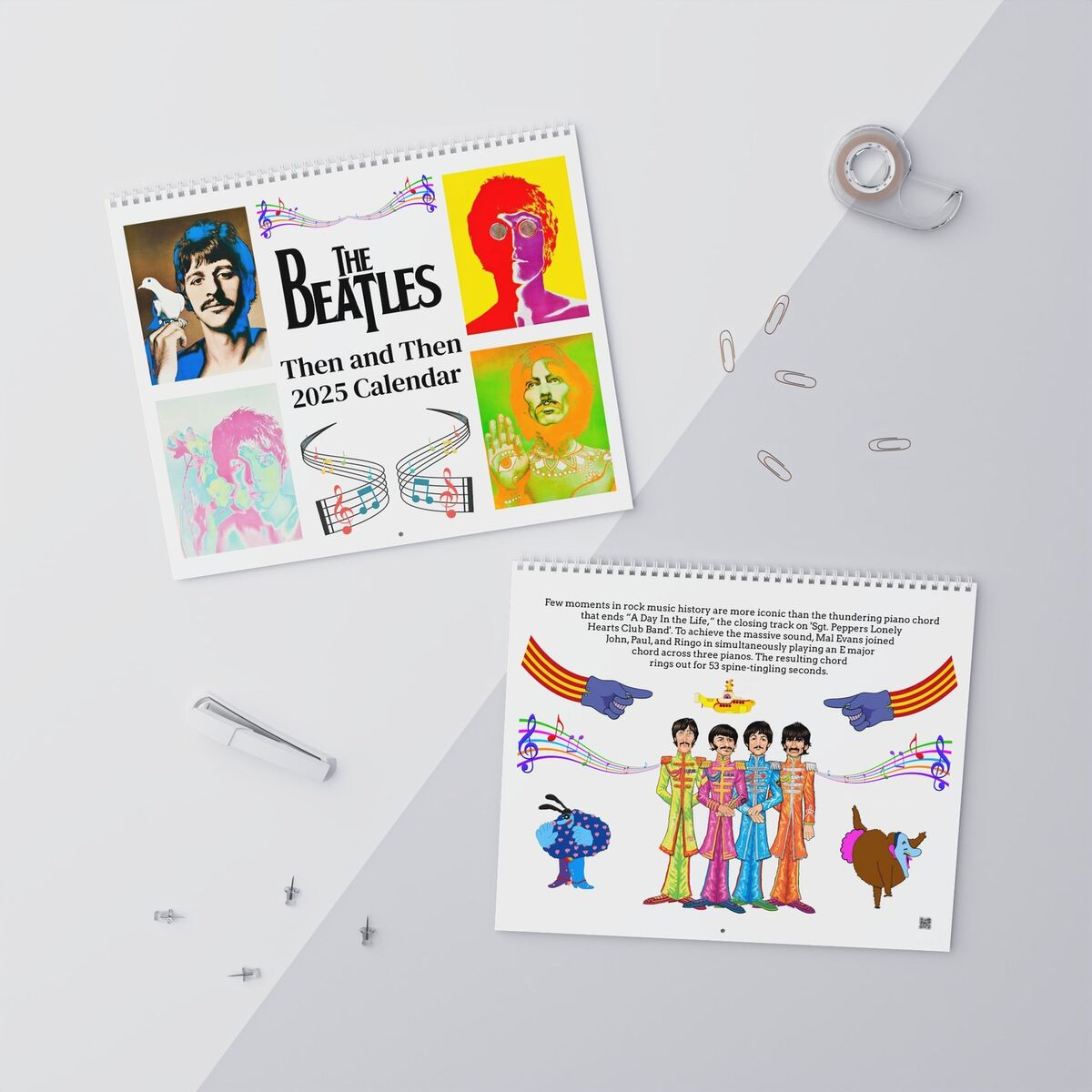 Beatles Then And Then 2025 Calendar With Fab Four Fun Facts - 14 intended for Beatles A Day In The Life 2025 Calendar Printable