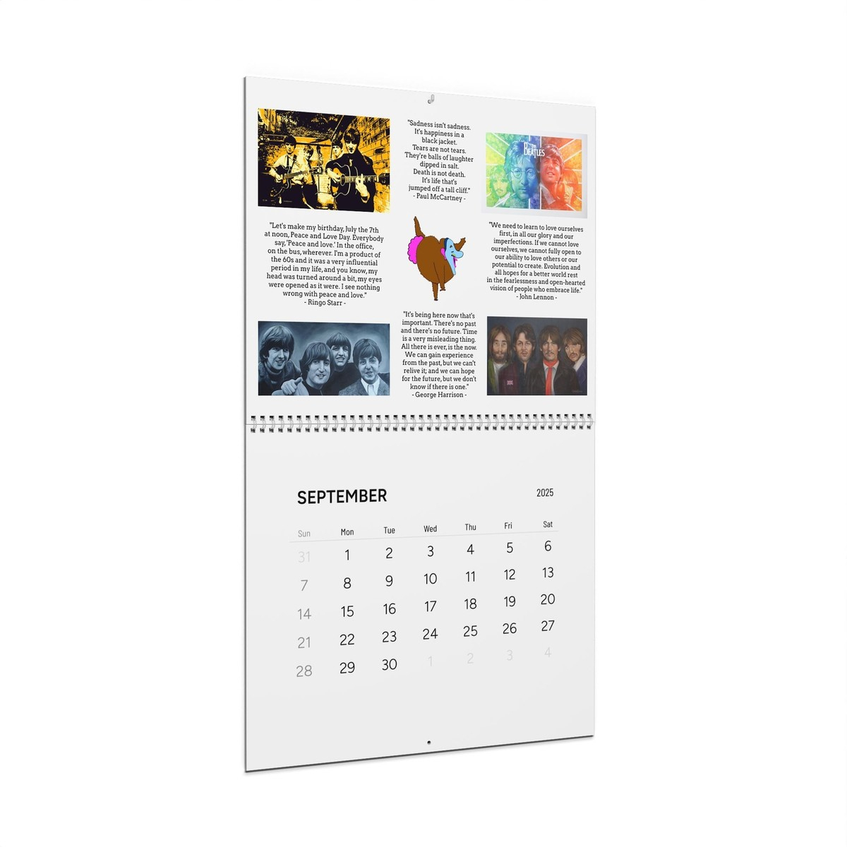 Beatles Then And Then 2025 Calendar With Fab Four Fun Facts - 14 with Beatles A Day In The Life 2025 Calendar Printable