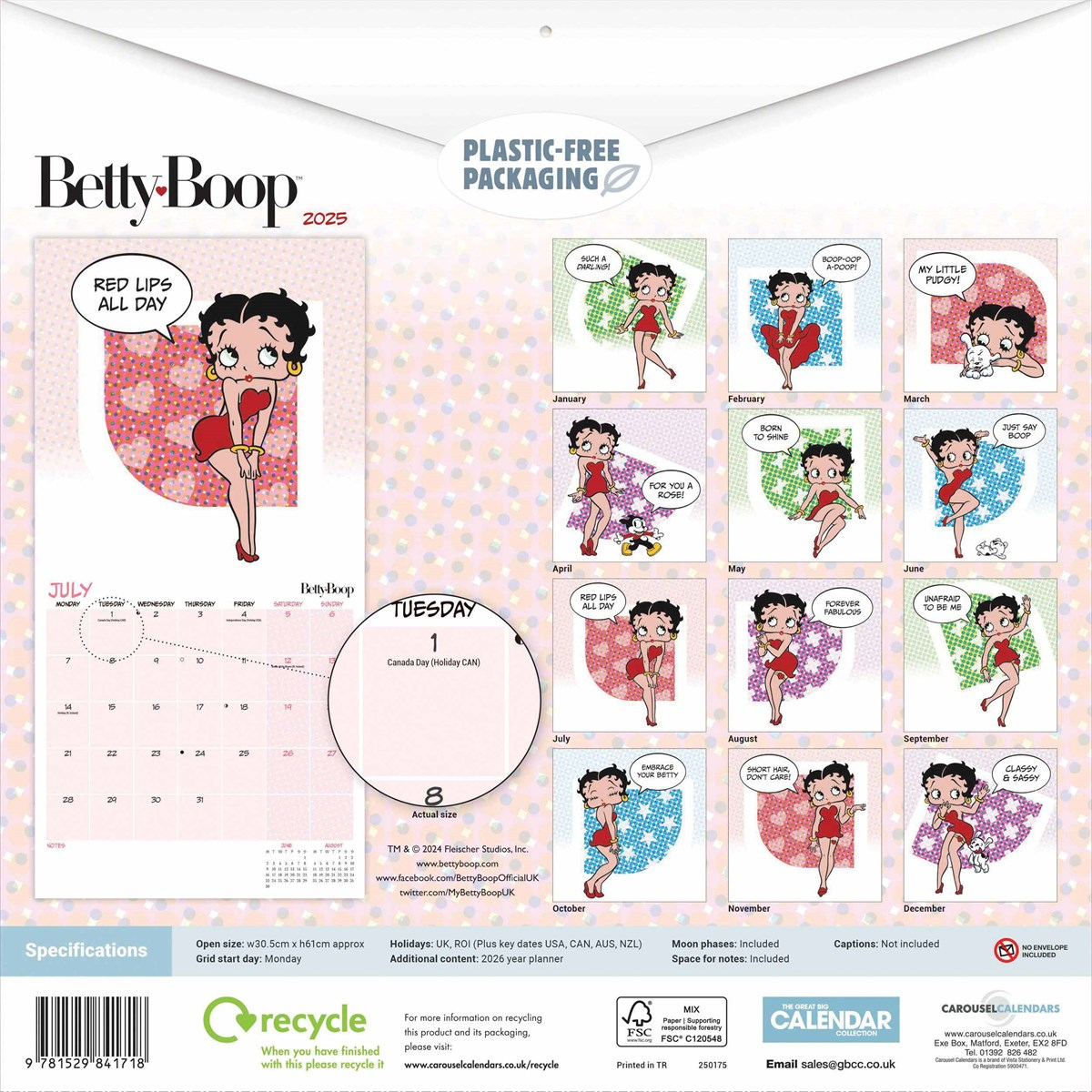 Betty Boop Calendar 2025 intended for Betty Boop 2025 Calendar Printable