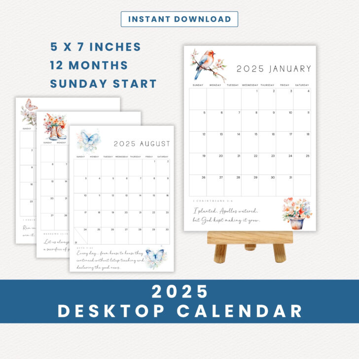 Gods Palette 2025 Calendar Printable