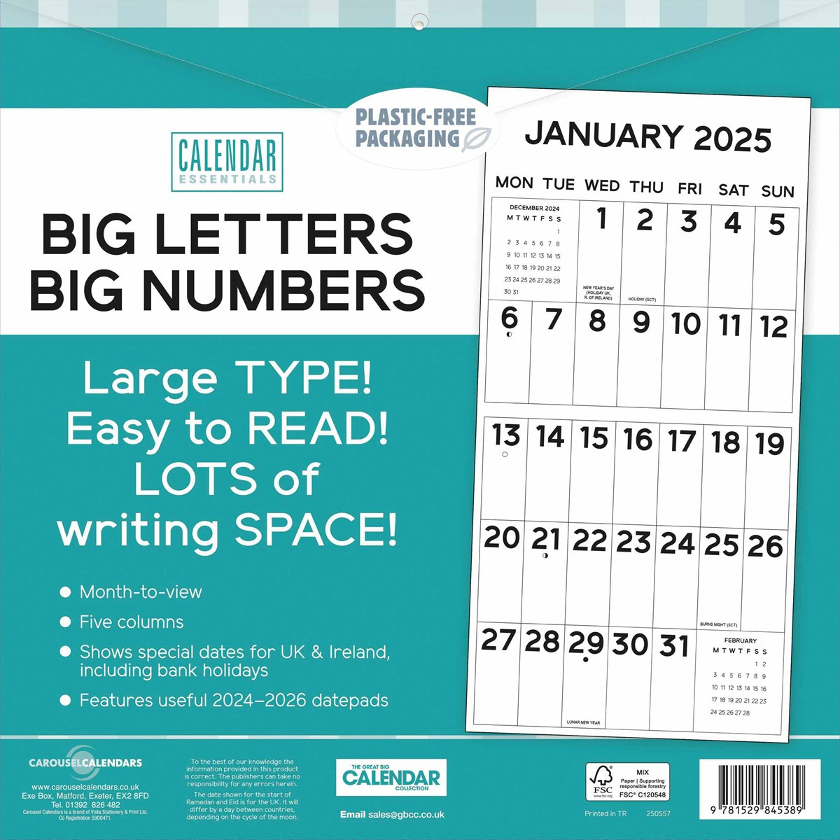 Big Letters, Big Numbers Calendar 2025 pertaining to Big Letters Big Numbers 2025 Calendar Printable