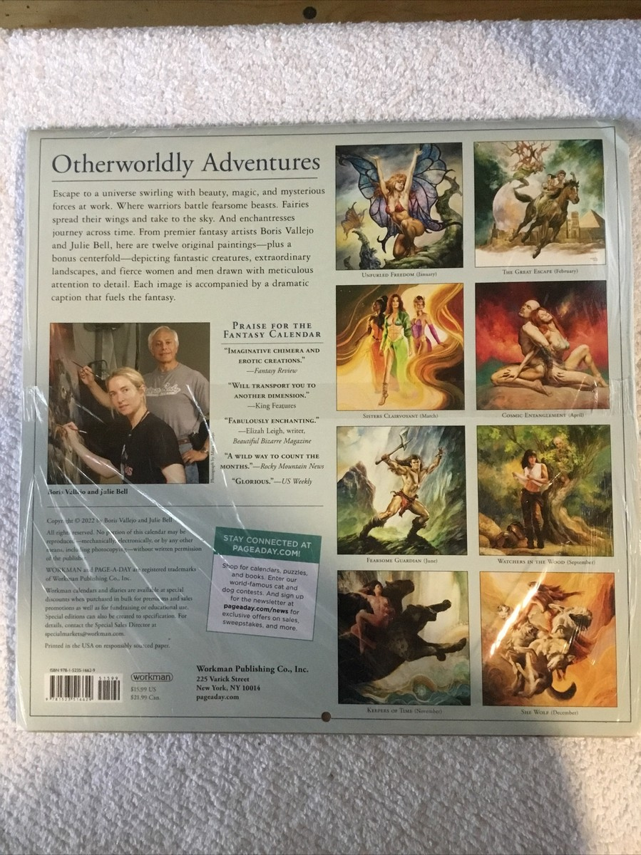 Boris Vallejo And Julie Bell&amp;#039;S ￼Fantasy Calendar 2023 Tote 2 | Ebay for Vallejo and Bell 2025 Calendar Printable