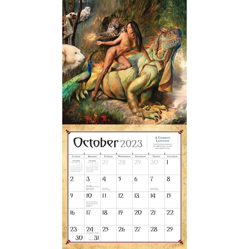 Boris Vallejo &amp;amp; Julie Bell&amp;#039;S Fantasy Wall Calendar 2023 : Escape To throughout Vallejo and Bell 2025 Calendar Printable
