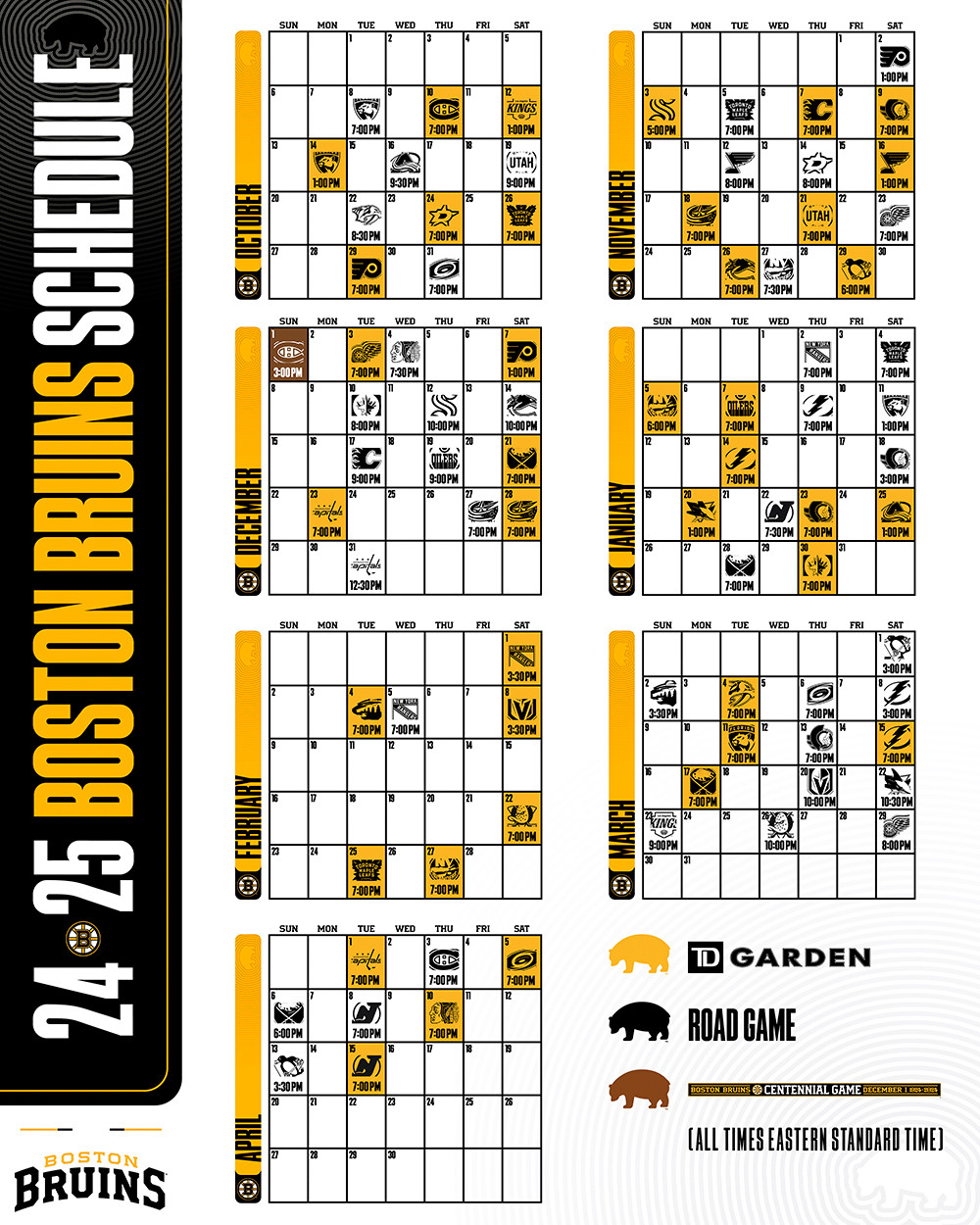 Boston Bruins 2024-25 Schedule Announced - Stanley Cup Of Chowder throughout Nhl Boston Bruins 2025 Calendar Printable