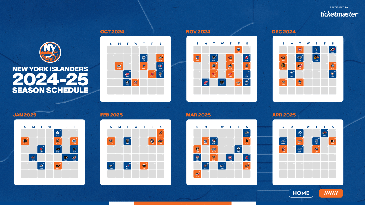 Breaking Down The Islanders 2024-25 Schedule | New York Islanders for Nhl New York Islanders 2025 Calendar Printable