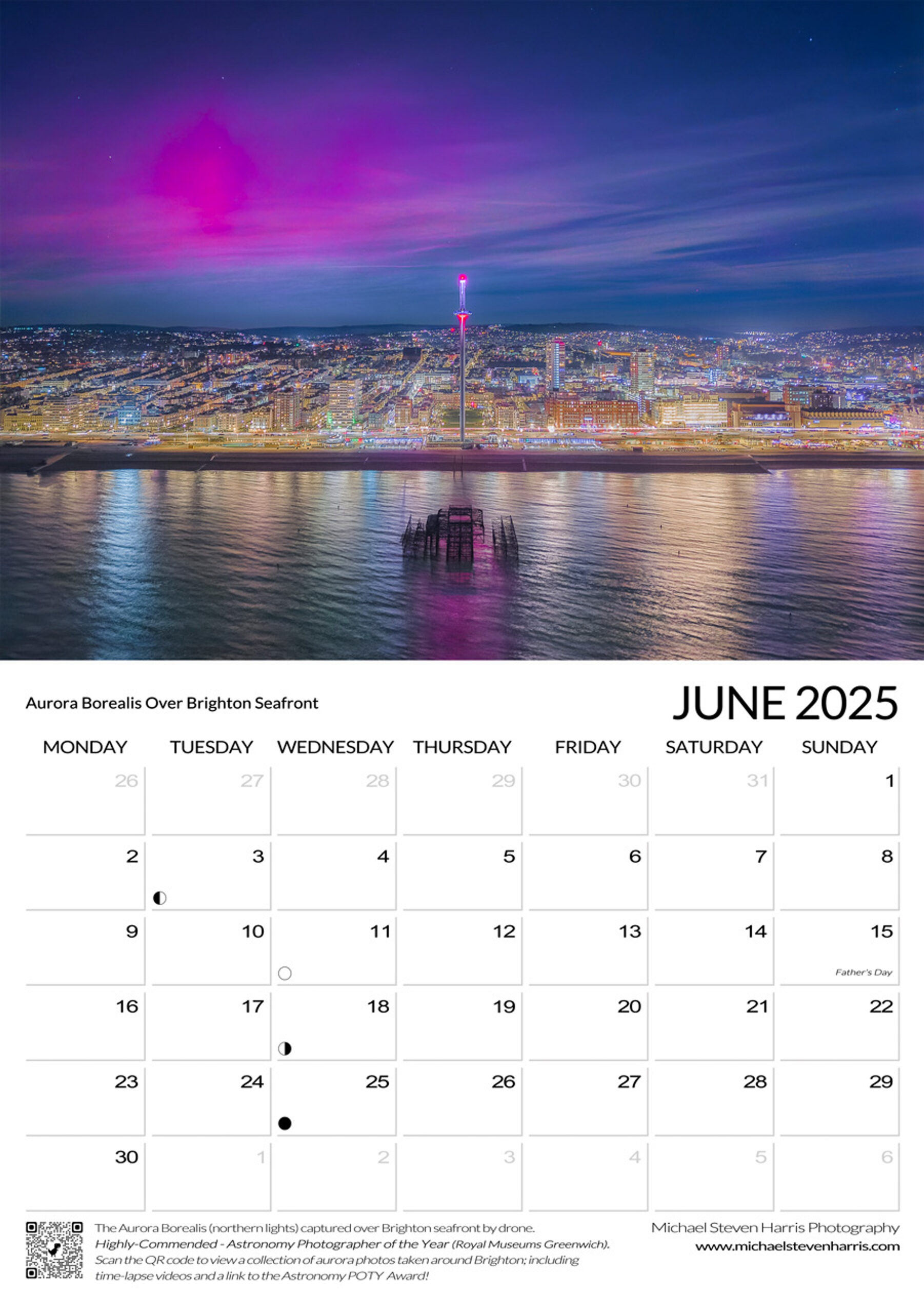 Brighton Calendar 2025 - Night And Day ⭐️ for Northern Lights 2025 Calendar Printable
