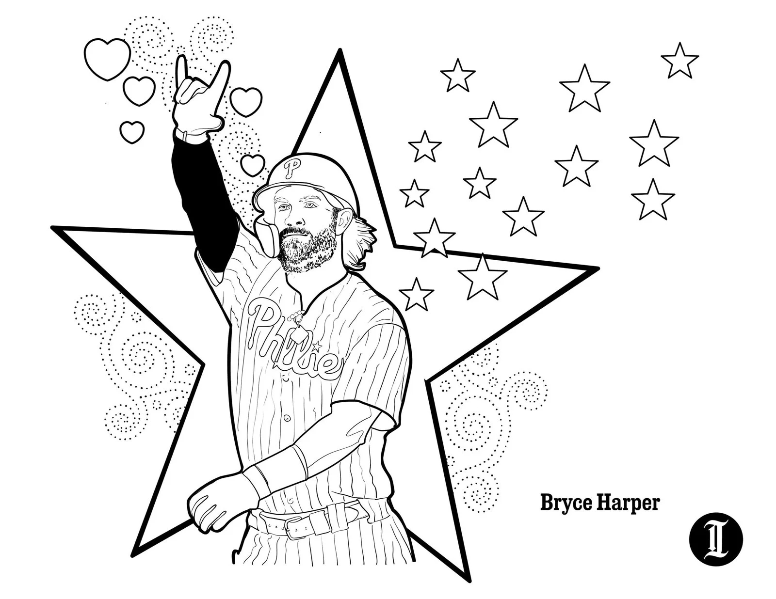 Bryce Harper Coloring Pages To Print - Free Printable Coloring Pages for Mlb Bryce Harper 2025 Calendar Printable