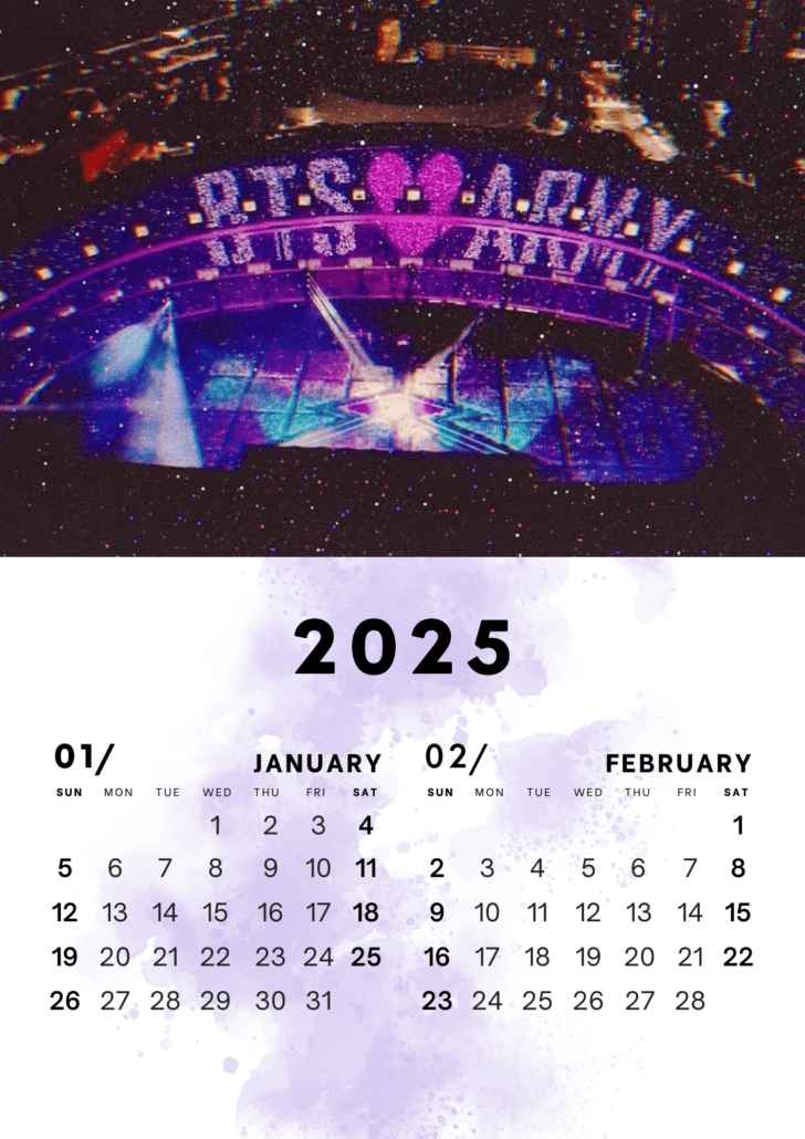 Bts 2025 Calendar Printable