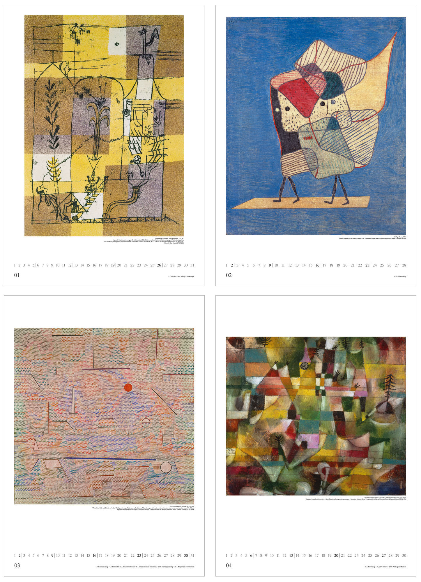 Buy Artist Calendar 2025Paul Klee | Ars Mundi inside Klee 2025 Easel Calendar Printable