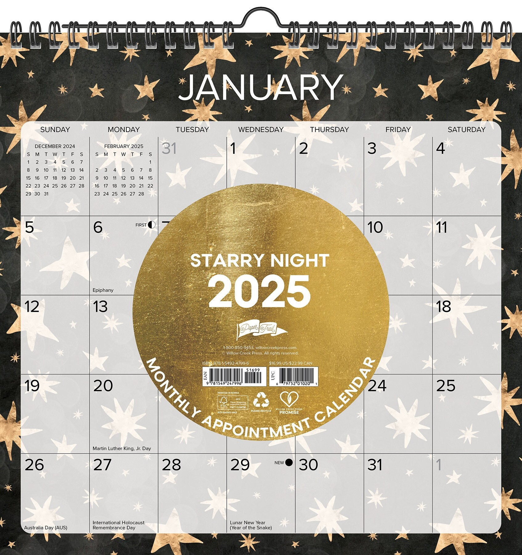 Buy Starry Night 2025 12&amp;quot; X 12&amp;quot; Spiral Wall Calendar Online In with Starry Night Spiral Art 2025 Calendar Printable