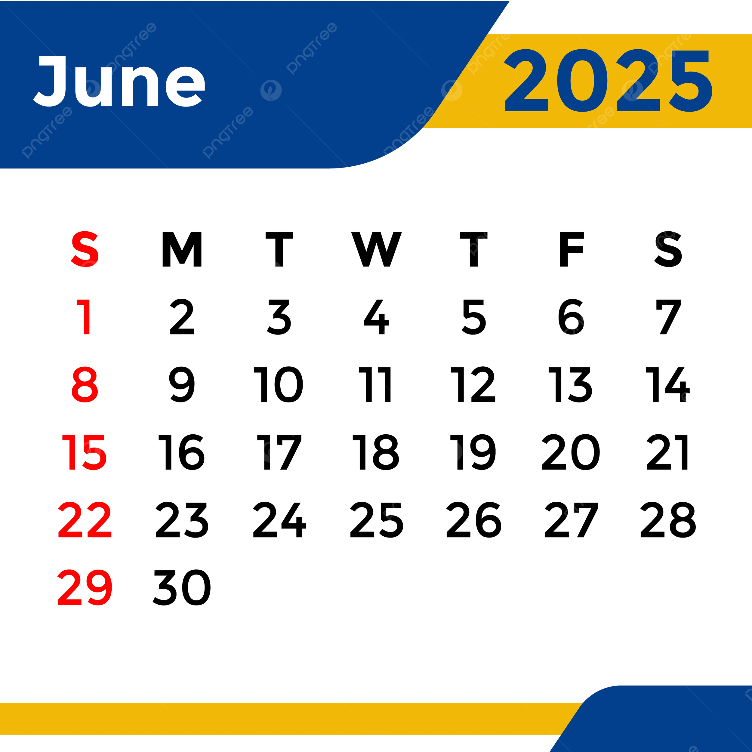 Calendar 2025 June Month Vector Template Download On Pngtree intended for June Month Calendar 2025
