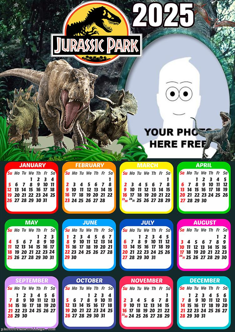 Calendar 2025 The Croods Photo Collage Frame | Picture Frame throughout Jurassic World 2025 Calendar Printable