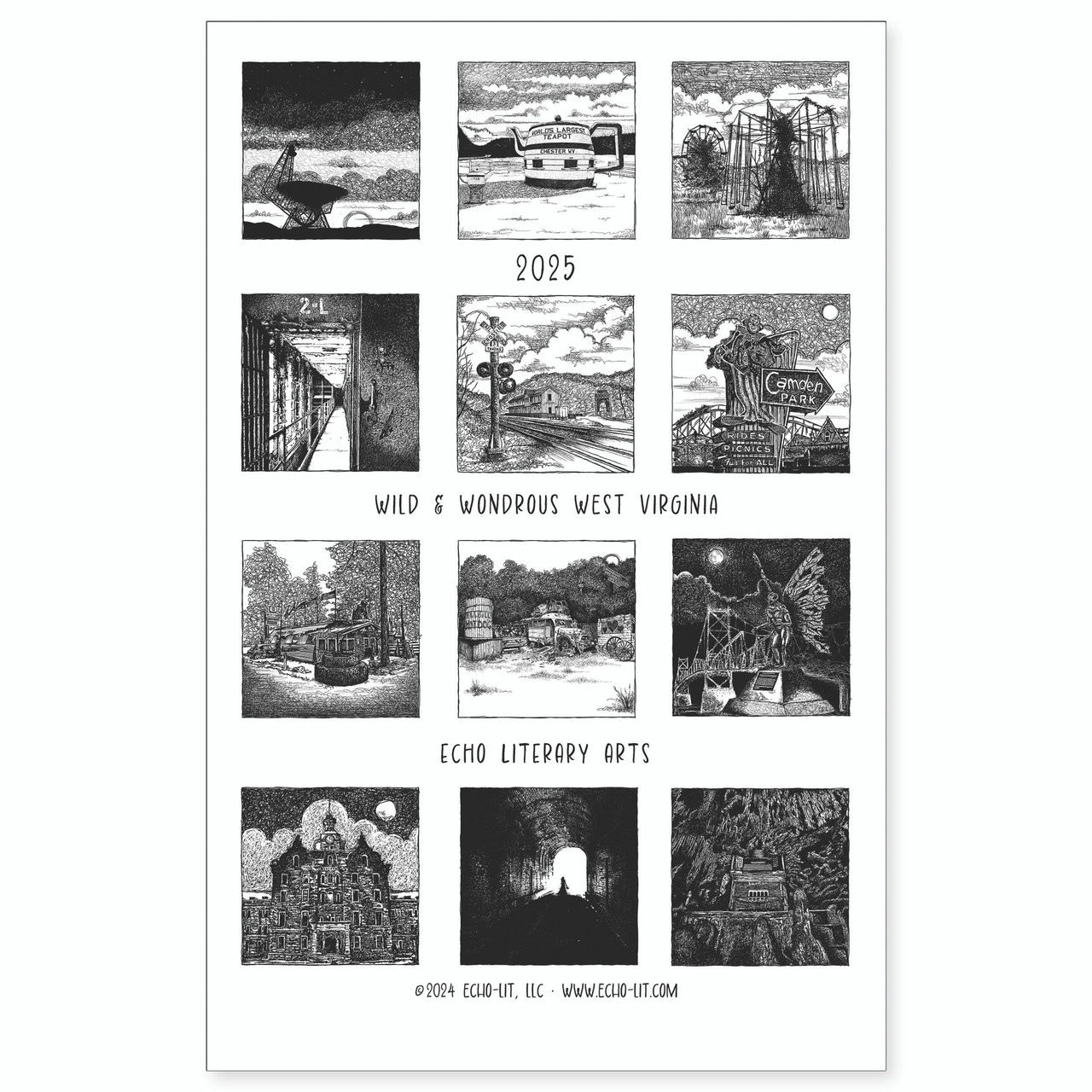 Calendar 2025 Weird And Wondrous West Virginia Quote Desk Or Wall regarding Oklahoma Wild and Scenic 2025 Calendar Printable