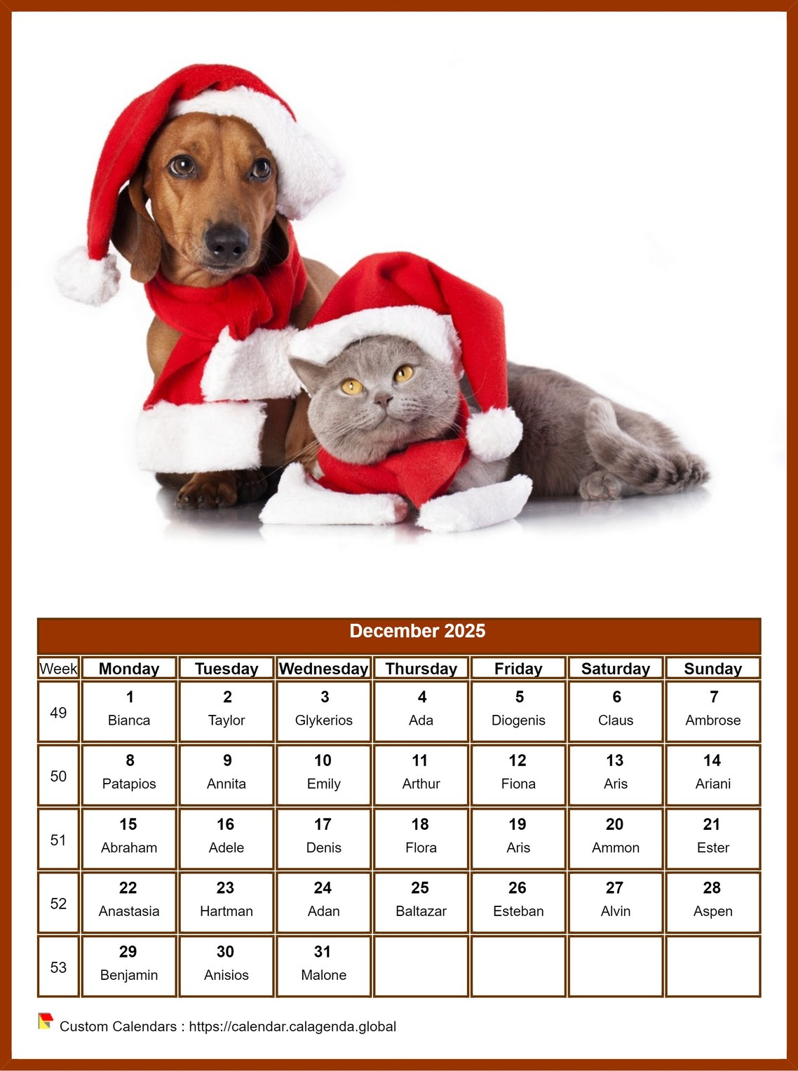 Calendar December 2025 Dogs in Dog Gallery 2025 Calendar Printable