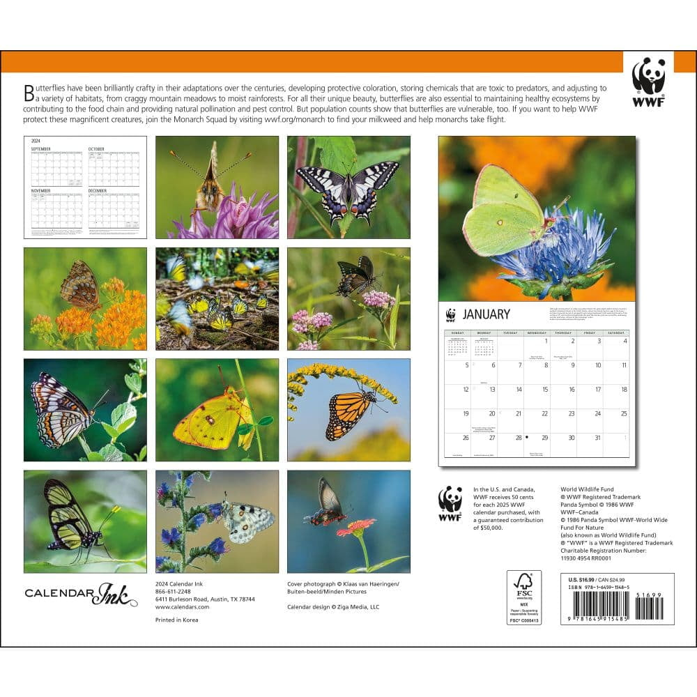 Calendar Ink, Butterflies Wwf 2025 Wall Calendar with regard to Apex Predators Wwf 2025 Calendar Printable