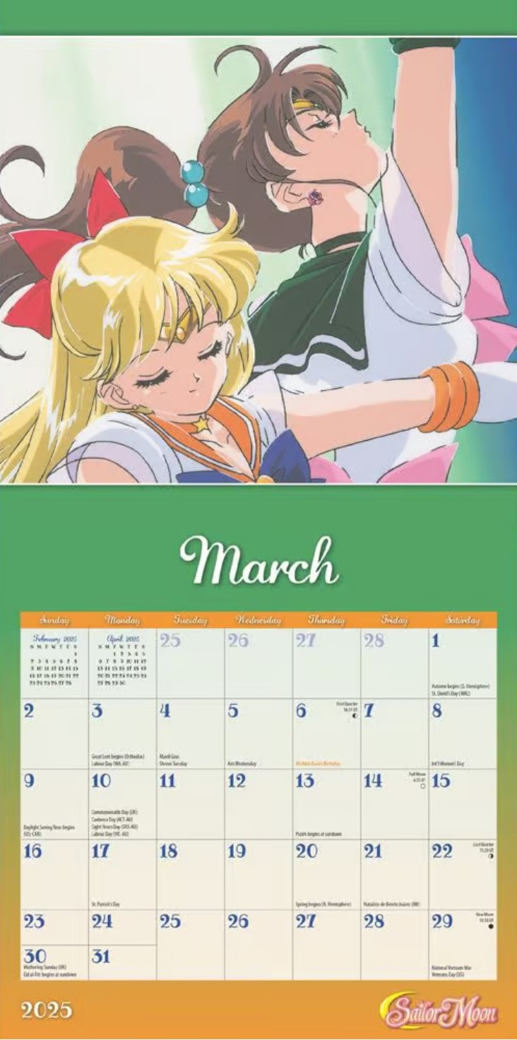 Calendar Ink: Sailor Moon 2025 Mini Calendar | intended for Sailor Moon 2025 Calendar Printable