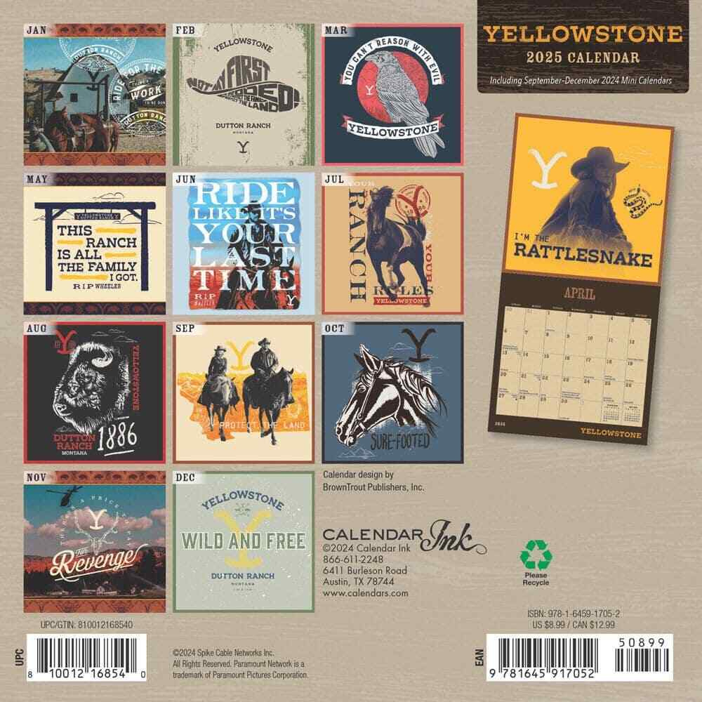 Calendar Ink, Yellowstone Tv 2025 Mini Wall Calendar | Ebay within Yellowstone Tv 2025 Calendar Printable