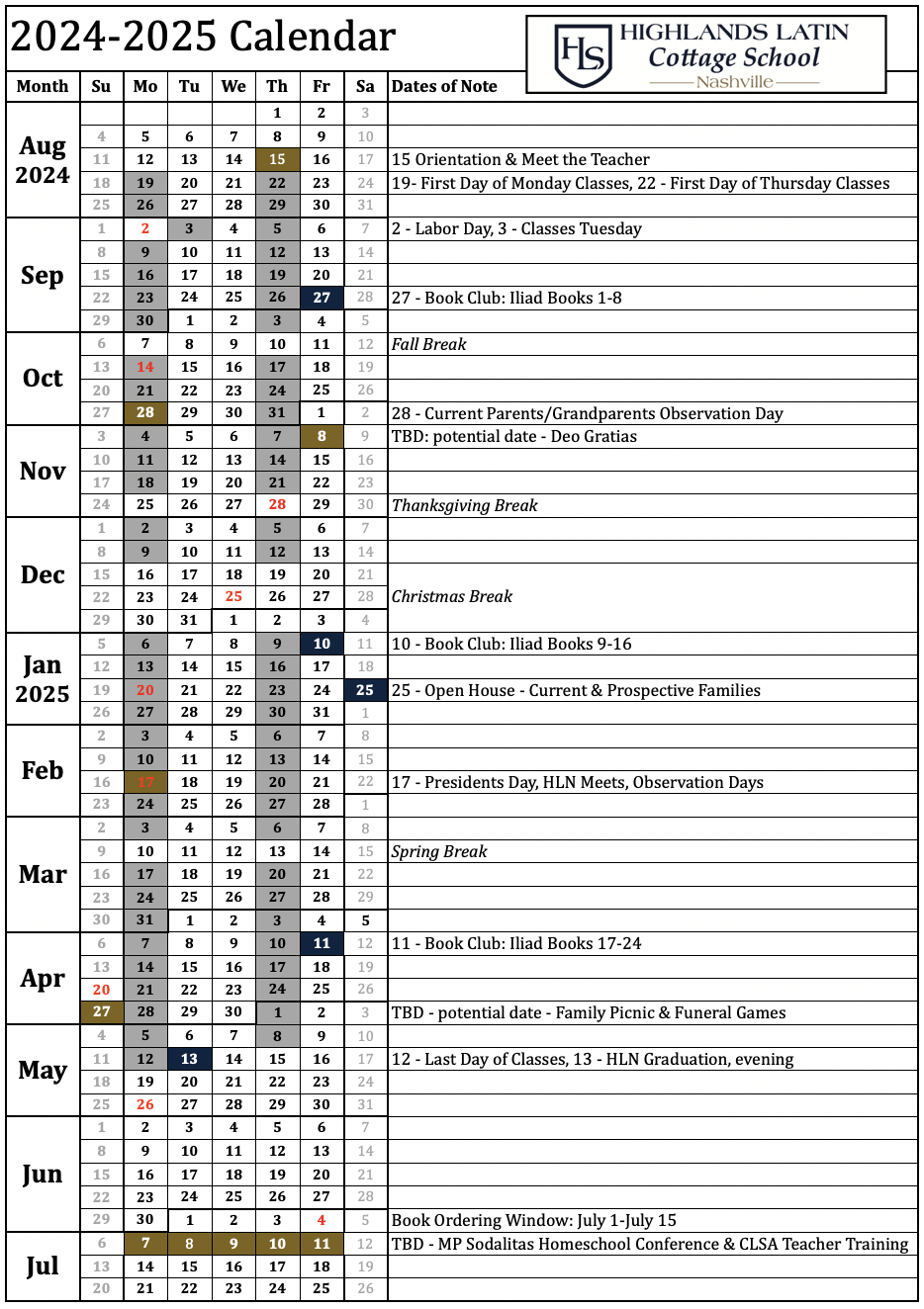 Calendar | inside Nashville 2025 Calendar Printable