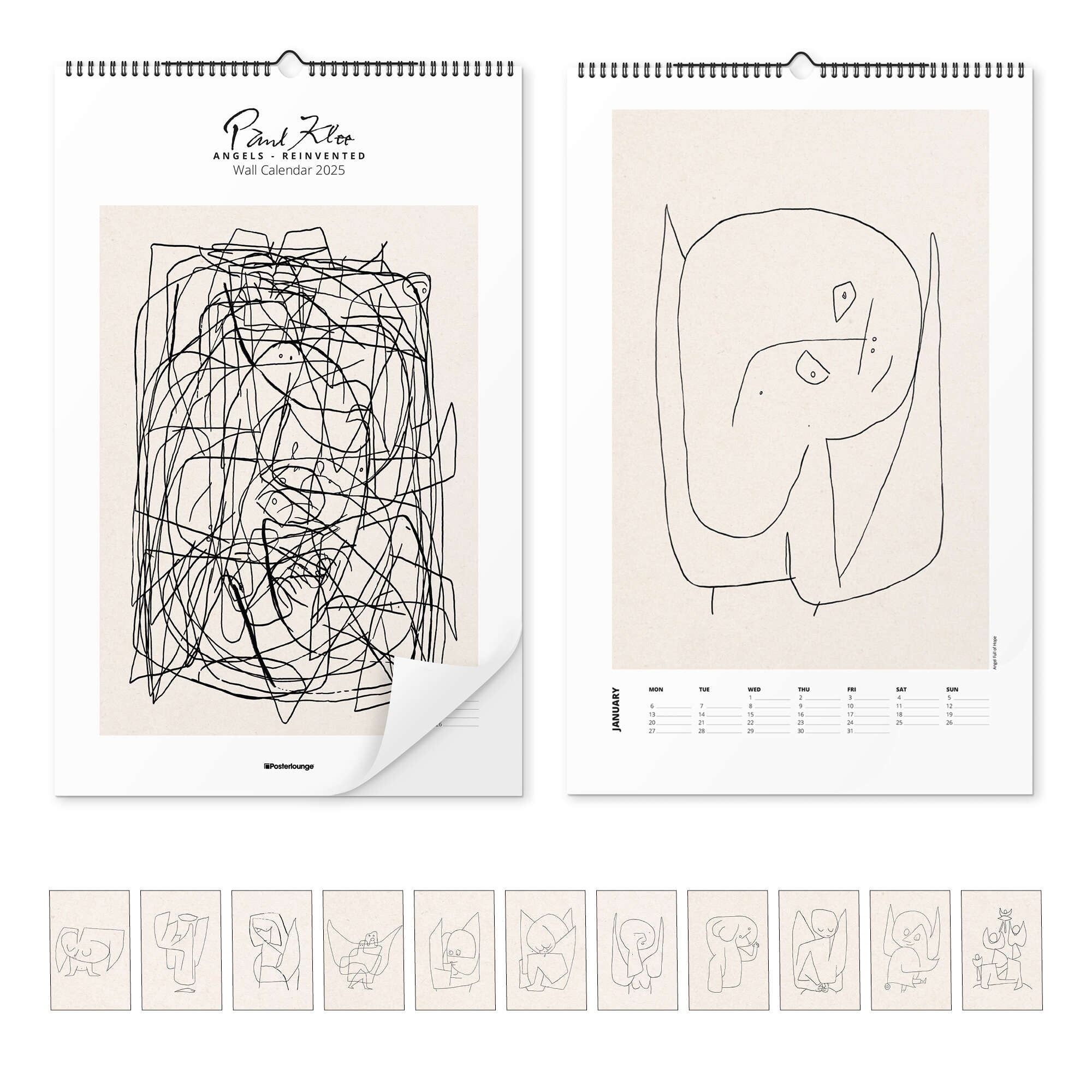 Calendar Paul Klee Calendar - Angels Reinvented 2025 | Posterlounge with Klee Poster 2025 Calendar Printable