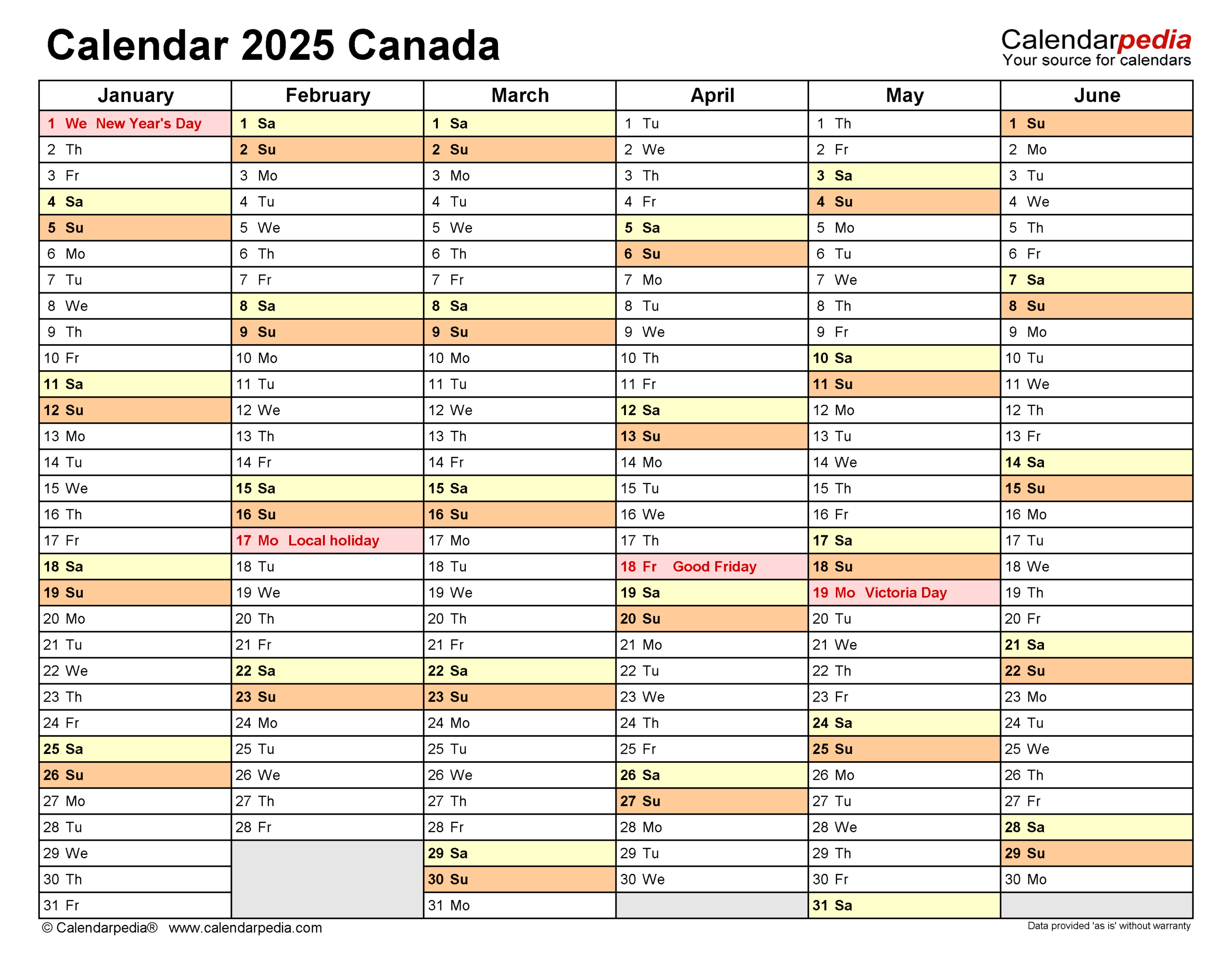 Canada Calendar 2025 - Free Printable Excel Templates pertaining to British Columbia 2025 Calendar Printable